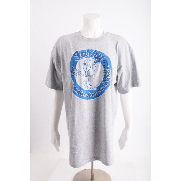 Disney Mens Toy Story 4 FORKY T-Shirt L Gray Life was better when I was Fork EUC - Picture 1 of 6